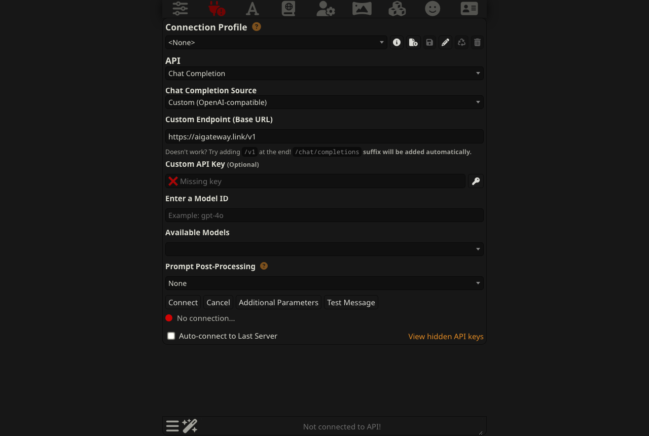 选择 Chat Completion 和 Custom 来源